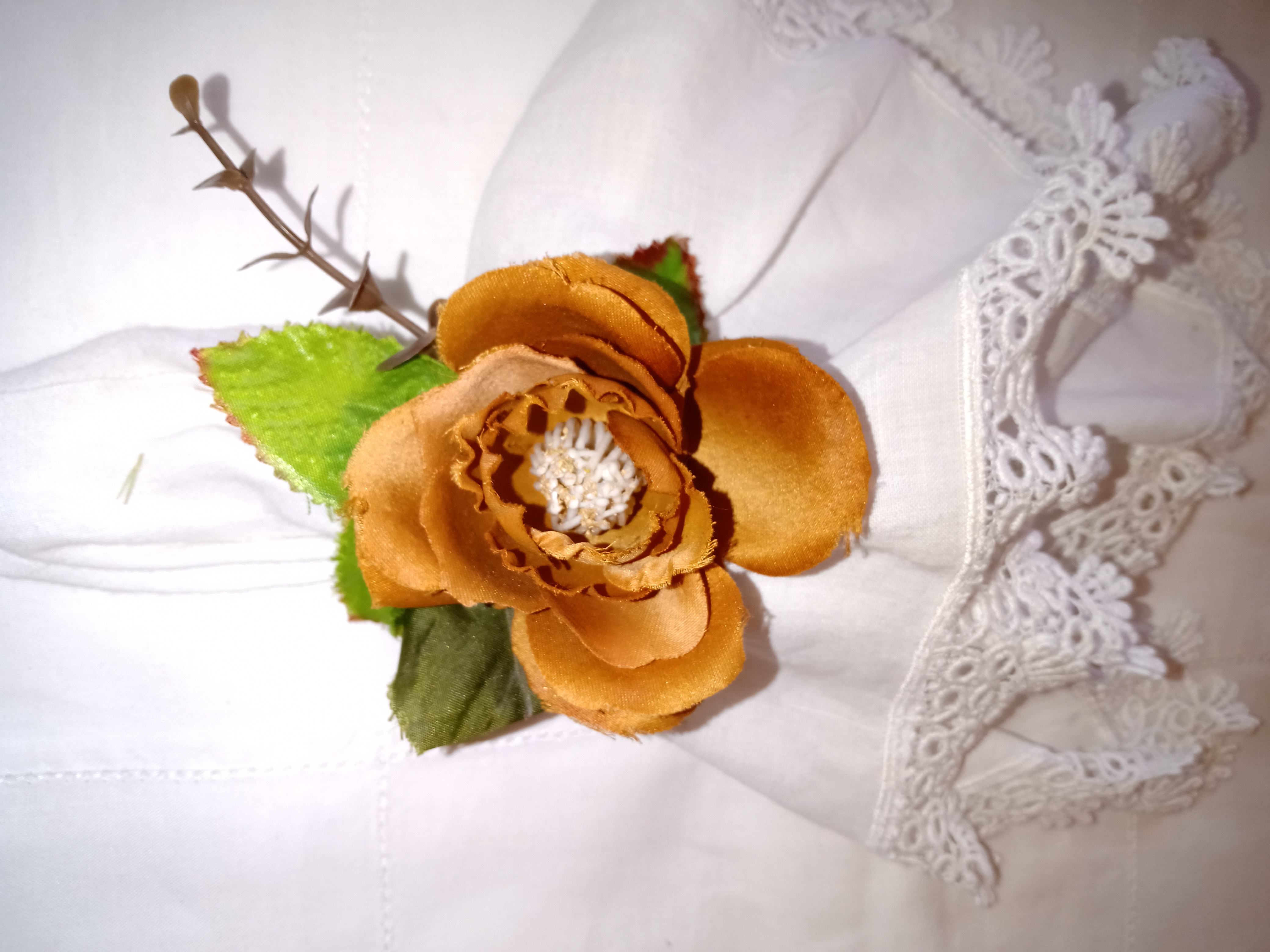 PORTA GUARDANAPO FLOR MARROM