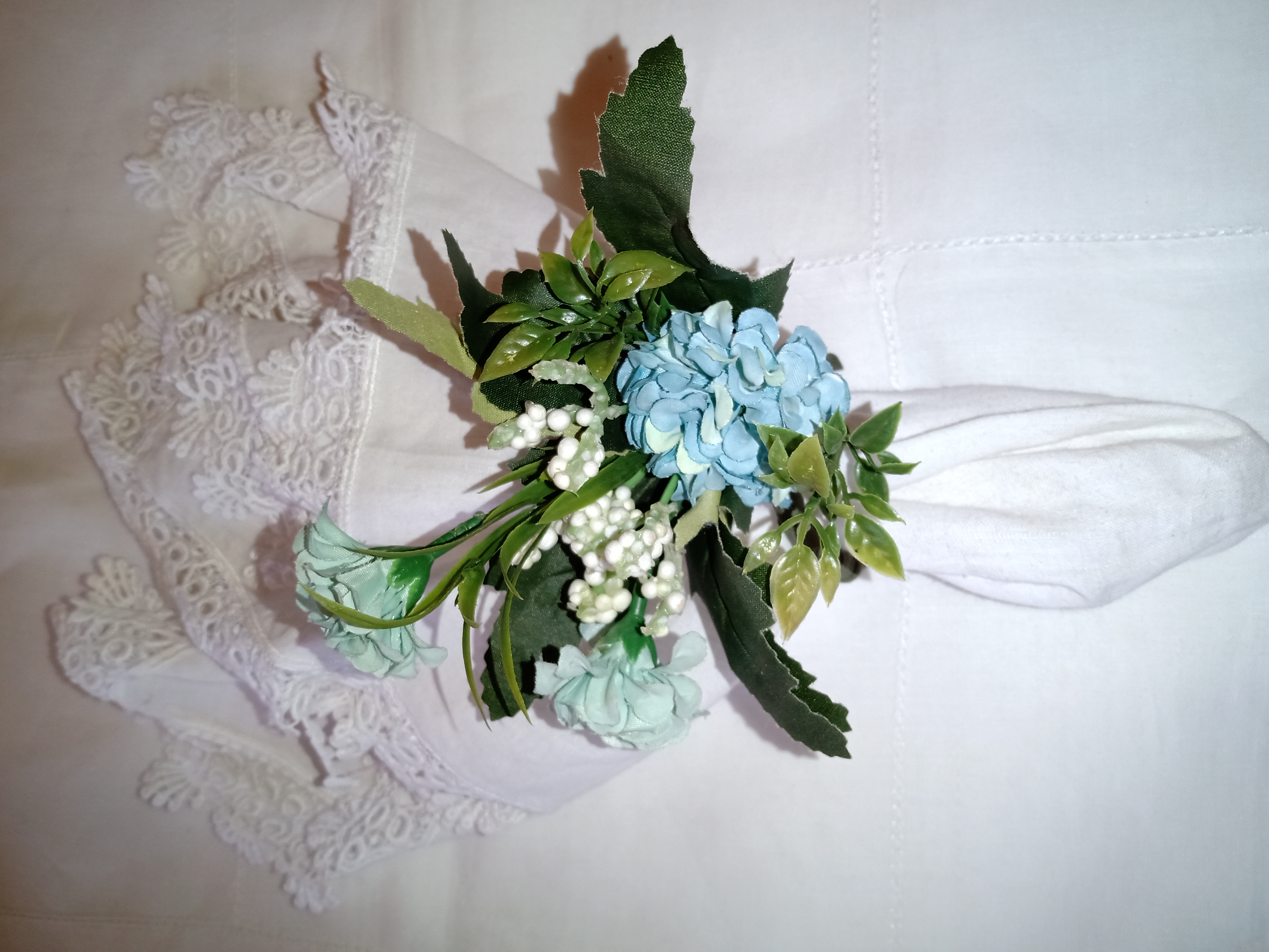 PORTA GUARDANAPO MINI HORTENCIA AZUL